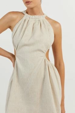 DISSH CAMILA NATURAL LINEN MINI DRESS 9 DISSH CAMILA NATURAL LINEN MINI DRESS -DISSH all-clothing Shop DFS11520NAT.150 14