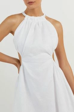 DISSH CAMILA WHITE LINEN MINI DRESS 9 DISSH CAMILA WHITE LINEN MINI DRESS -DISSH all-clothing Shop DFS11520WE.100 14