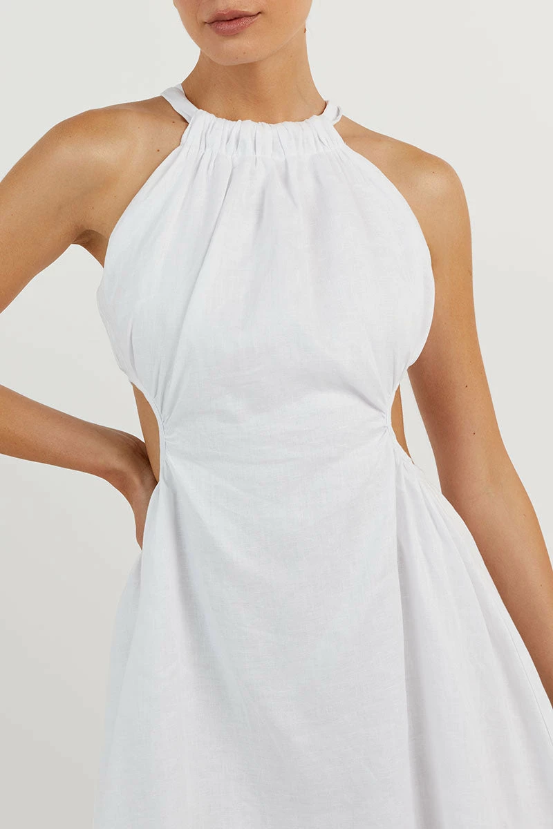 DISSH CAMILA WHITE LINEN MINI DRESS 5 DISSH CAMILA WHITE LINEN MINI DRESS - Image 5