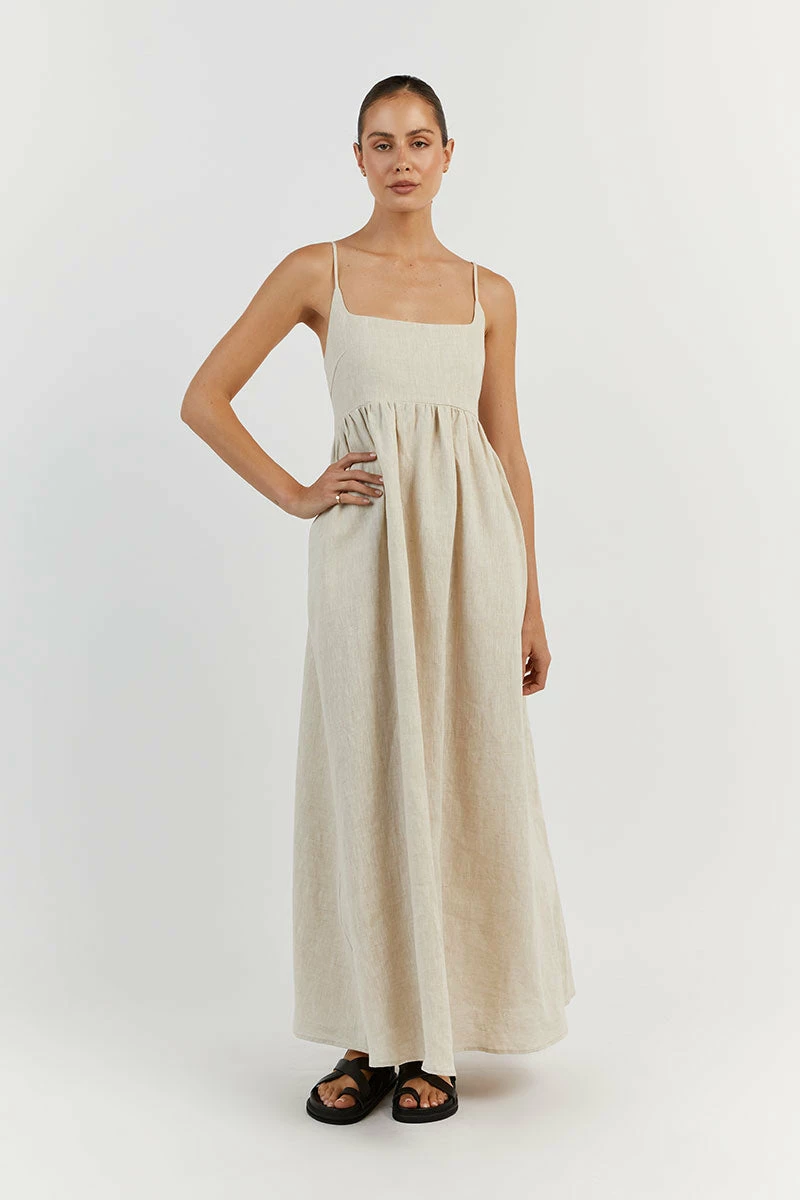 DISSH SUNNY NATURAL LINEN MIDI DRESS 2 DISSH SUNNY NATURAL LINEN MIDI DRESS - Image 2