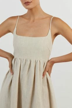 DISSH SUNNY NATURAL LINEN MIDI DRESS 8 DISSH SUNNY NATURAL LINEN MIDI DRESS -DISSH all-clothing Shop DFS11521NAT.150 13