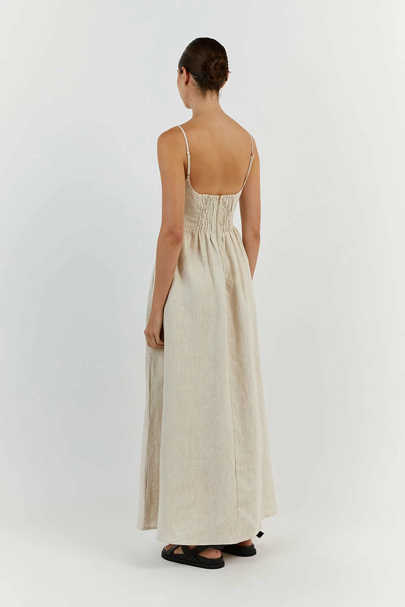 DISSH SUNNY NATURAL LINEN MIDI DRESS 5 DISSH SUNNY NATURAL LINEN MIDI DRESS - Image 5