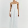 DISSH SUNNY WHITE LINEN MIDI DRESS