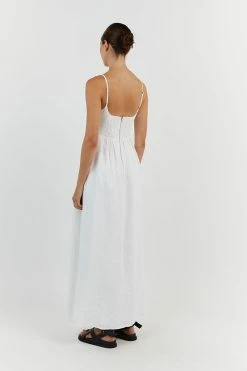 DISSH SUNNY WHITE LINEN MIDI DRESS 9 DISSH SUNNY WHITE LINEN MIDI DRESS -DISSH all-clothing Shop DFS11521WE.100 14
