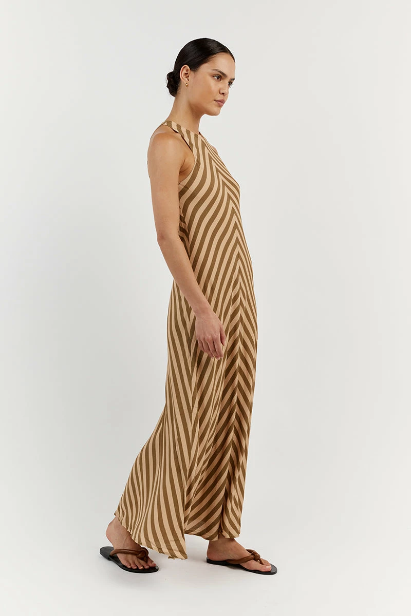 DISSH CLEMENCE BEIGE VISCOSE MIDI DRESS 4 DISSH CLEMENCE BEIGE VISCOSE MIDI DRESS - Image 4