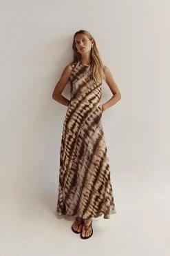 DISSH GABI TIE DYE VISCOSE MIDI DRESS