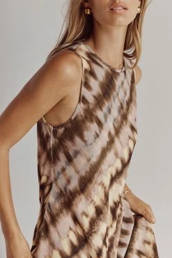 DISSH GABI TIE DYE VISCOSE MIDI DRESS -DISSH all-clothing Shop DFS11532LIL.415 1