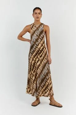 DISSH GABI TIE DYE VISCOSE MIDI DRESS -DISSH all-clothing Shop DFS11532LIL.415 11