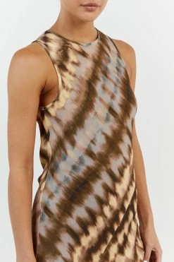 DISSH GABI TIE DYE VISCOSE MIDI DRESS -DISSH all-clothing Shop DFS11532LIL.415 14