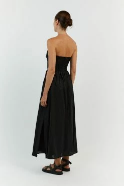 DISSH ALLIE BLACK LINEN MIDI DRESS 8 DISSH ALLIE BLACK LINEN MIDI DRESS -DISSH all-clothing Shop DFS11552BK.600 13