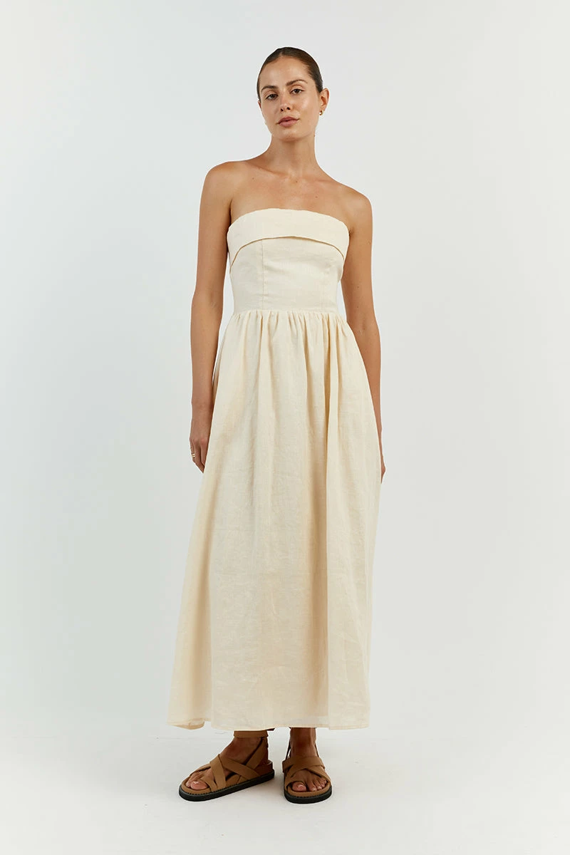 DISSH ALLIE BUTTER LINEN MIDI DRESS 1 DISSH ALLIE BUTTER LINEN MIDI DRESS