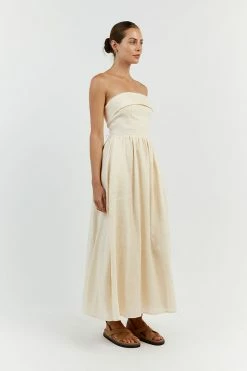 DISSH ALLIE BUTTER LINEN MIDI DRESS 8 DISSH ALLIE BUTTER LINEN MIDI DRESS -DISSH all-clothing Shop DFS11552BUT.195 12