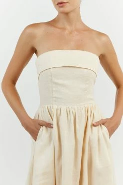 DISSH ALLIE BUTTER LINEN MIDI DRESS 9 DISSH ALLIE BUTTER LINEN MIDI DRESS -DISSH all-clothing Shop DFS11552BUT.195 13