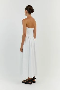 DISSH ALLIE WHITE LINEN MIDI DRESS 9 DISSH ALLIE WHITE LINEN MIDI DRESS -DISSH all-clothing Shop DFS11552WE.100 14