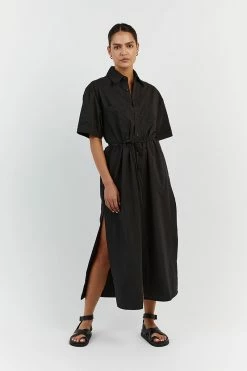DISSH MAXIE BLACK COTTON SHIRT DRESS