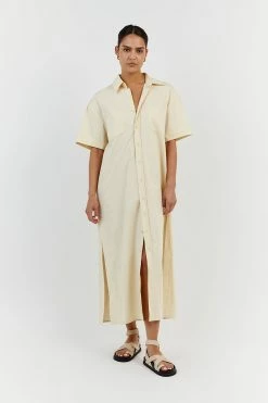 DISSH MAXIE BUTTER COTTON SHIRT DRESS 8 DISSH MAXIE BUTTER COTTON SHIRT DRESS -DISSH all-clothing Shop DFS11571BUT.195 11