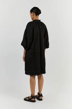 DISSH MATHER BLACK LINEN SMOCK DRESS 9 DISSH MATHER BLACK LINEN SMOCK DRESS -DISSH all-clothing Shop DFS11596BK.600 13