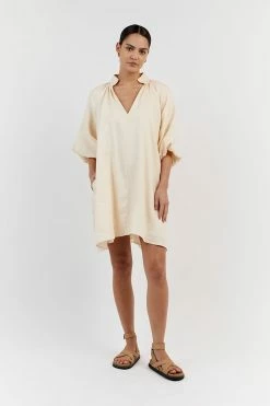 DISSH MATHER BUTTER LINEN SMOCK DRESS