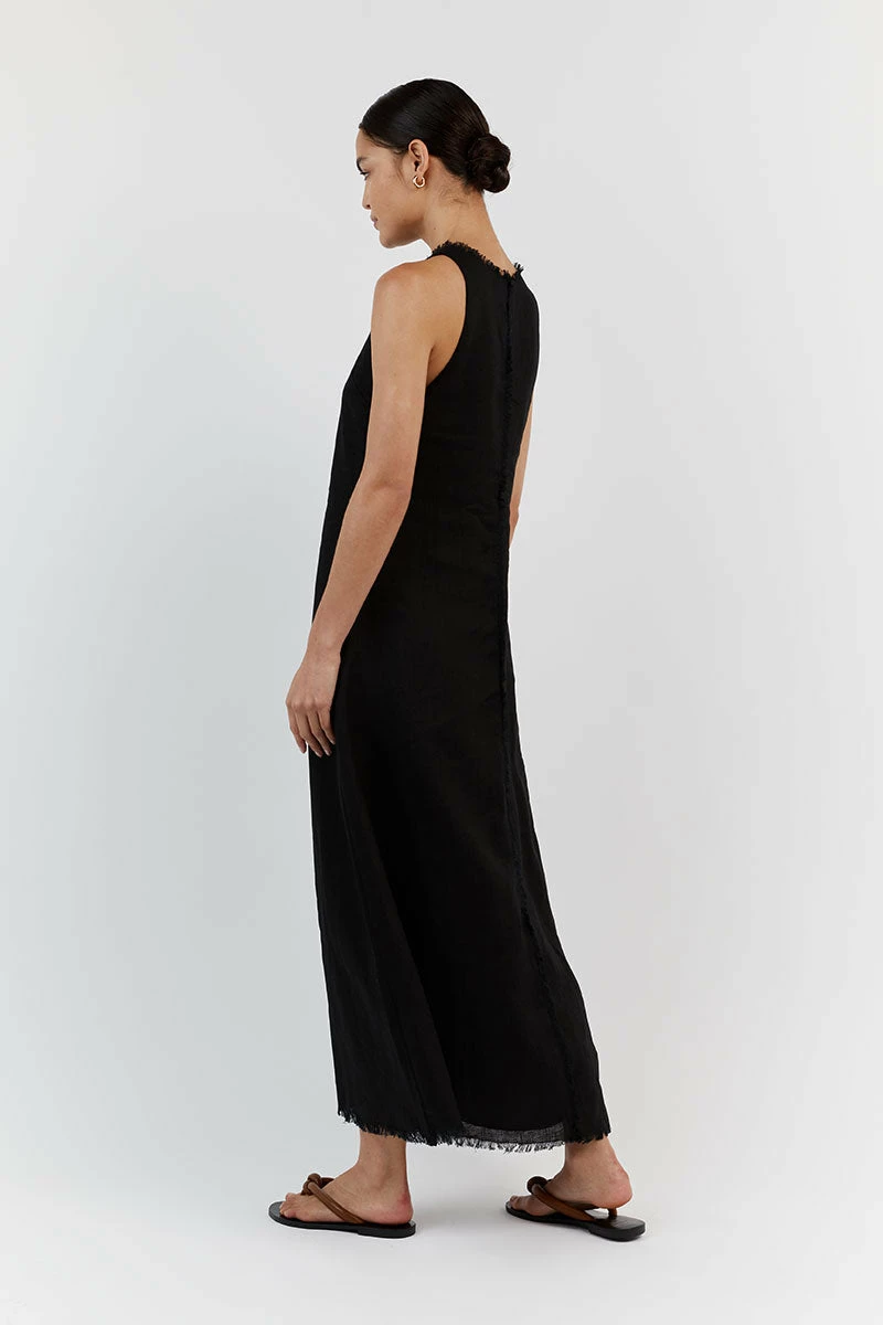 DISSH GEORGIE BLACK LINEN HIGH NECK DRESS 4 DISSH GEORGIE BLACK LINEN HIGH NECK DRESS - Image 4
