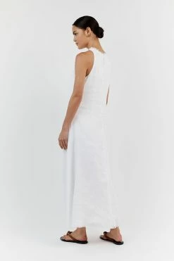 DISSH GEORGIE WHITE LINEN HIGH NECK DRESS 10 DISSH GEORGIE WHITE LINEN HIGH NECK DRESS -DISSH all-clothing Shop DFS11597WE.100 13