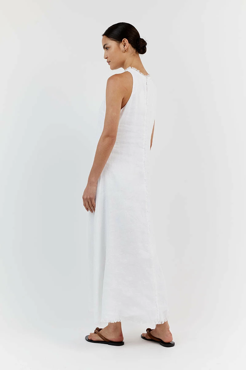 DISSH GEORGIE WHITE LINEN HIGH NECK DRESS 5 DISSH GEORGIE WHITE LINEN HIGH NECK DRESS - Image 5