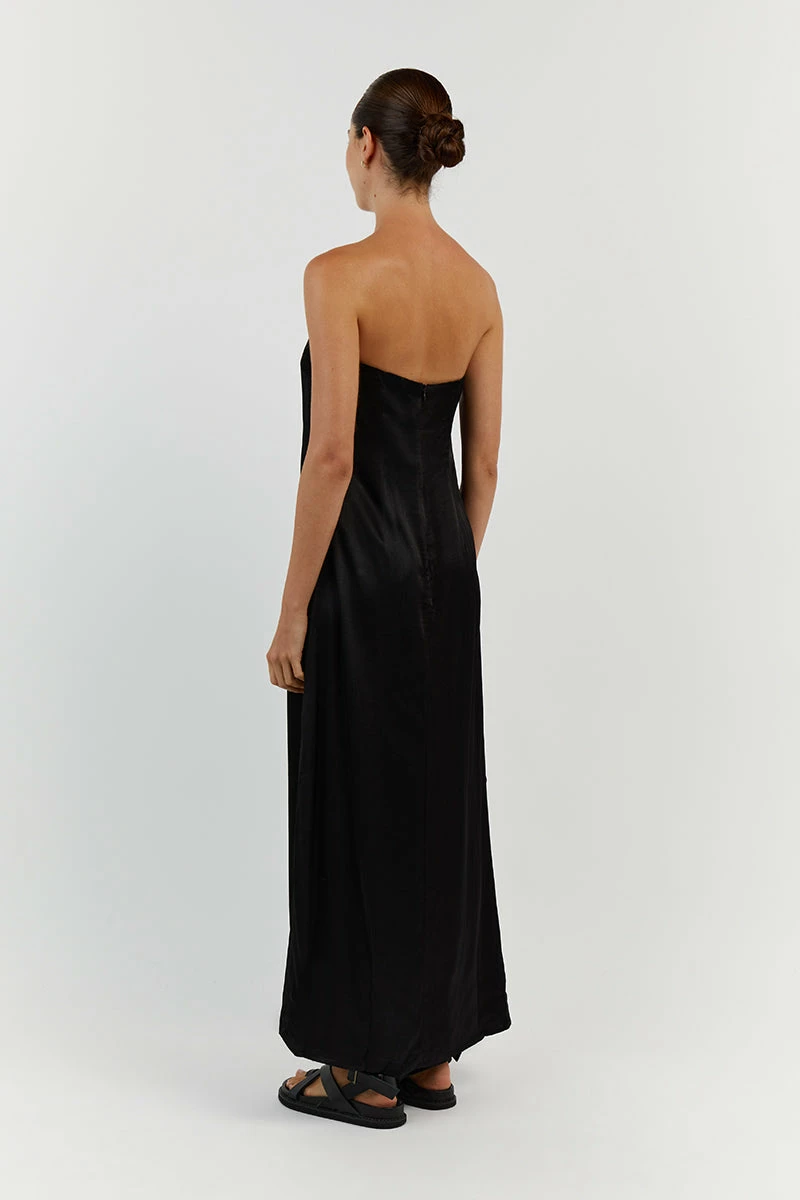 DISSH KARNEY BLACK LINEN STRAPLESS DRESS 5 DISSH KARNEY BLACK LINEN STRAPLESS DRESS - Image 5