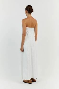 DISSH KARNEY WHITE LINEN STRAPLESS DRESS 8 DISSH KARNEY WHITE LINEN STRAPLESS DRESS -DISSH all-clothing Shop DFS11607WE.100 13