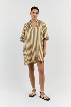 DISSH CLEMENCE MOSS LINEN SMOCK DRESS 8 DISSH CLEMENCE MOSS LINEN SMOCK DRESS -DISSH all-clothing Shop DFS11638MOS.543 10