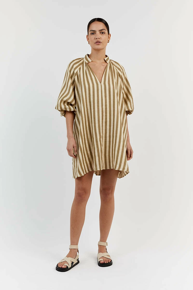 DISSH CLEMENCE MOSS LINEN SMOCK DRESS 2 DISSH CLEMENCE MOSS LINEN SMOCK DRESS - Image 2
