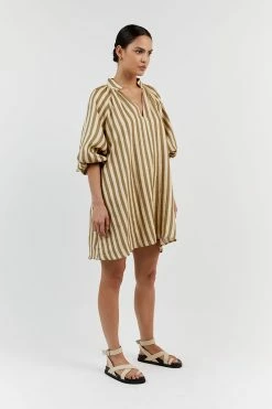 DISSH CLEMENCE MOSS LINEN SMOCK DRESS 9 DISSH CLEMENCE MOSS LINEN SMOCK DRESS -DISSH all-clothing Shop DFS11638MOS.543 12