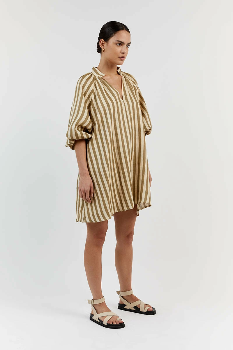 DISSH CLEMENCE MOSS LINEN SMOCK DRESS 4 DISSH CLEMENCE MOSS LINEN SMOCK DRESS - Image 4