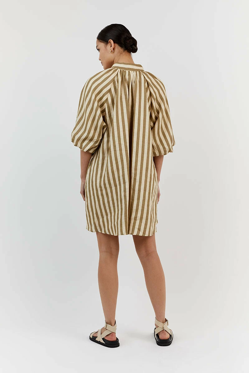 DISSH CLEMENCE MOSS LINEN SMOCK DRESS 5 DISSH CLEMENCE MOSS LINEN SMOCK DRESS - Image 5