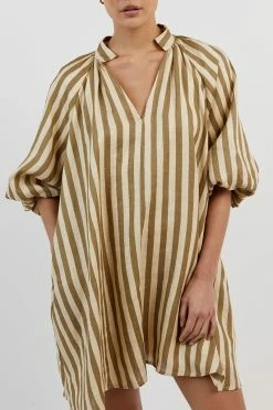 DISSH CLEMENCE MOSS LINEN SMOCK DRESS 11 DISSH CLEMENCE MOSS LINEN SMOCK DRESS -DISSH all-clothing Shop DFS11638MOS.543 14