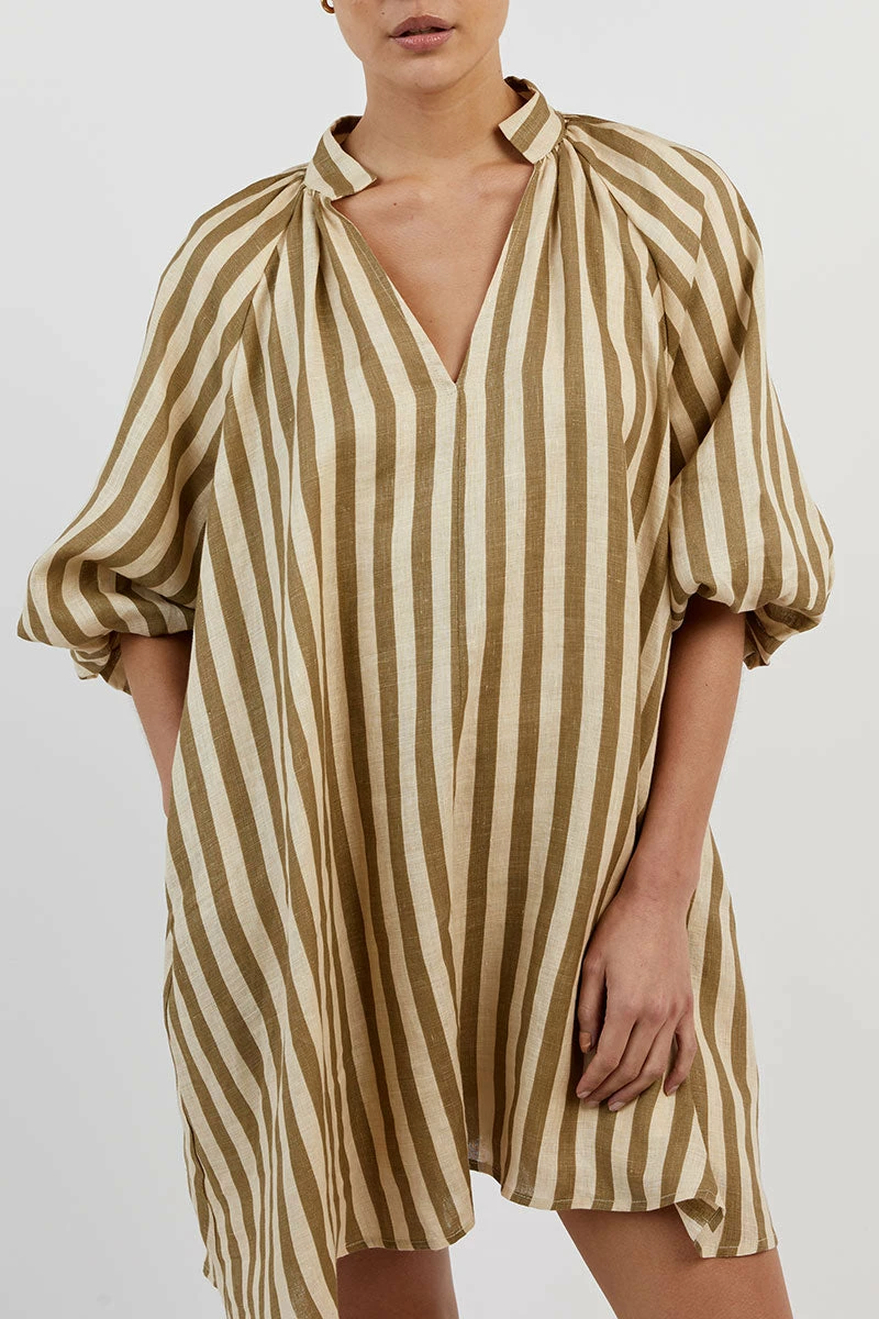 DISSH CLEMENCE MOSS LINEN SMOCK DRESS 6 DISSH CLEMENCE MOSS LINEN SMOCK DRESS - Image 6