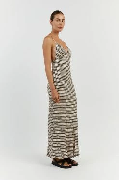 DISSH MAE BLACK/BEIGE VISCOSE MIDI DRESS 9 DISSH MAE BLACK/BEIGE VISCOSE MIDI DRESS -DISSH all-clothing Shop DFS11655BEI.180 12