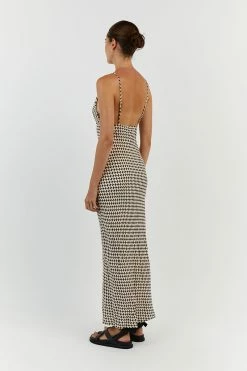 DISSH MAE BLACK/BEIGE VISCOSE MIDI DRESS 10 DISSH MAE BLACK/BEIGE VISCOSE MIDI DRESS -DISSH all-clothing Shop DFS11655BEI.180 13