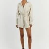 DISSH MAXIE NATURAL LINEN SHIRT ROMPER