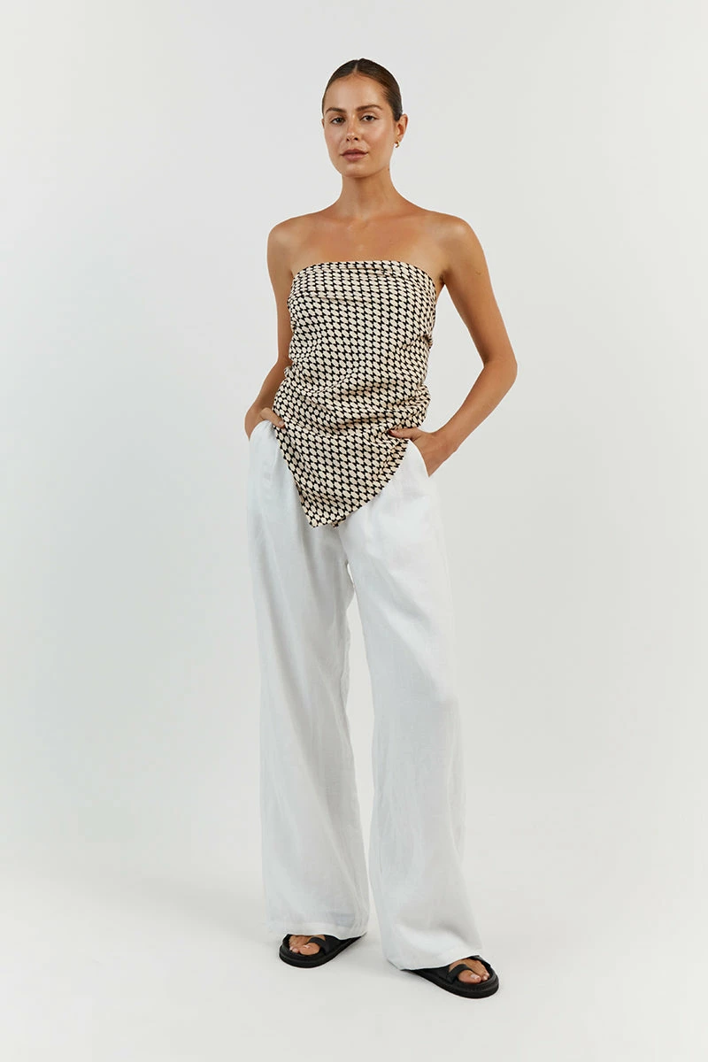 DISSH MAE BLACK/BEIGE GEO VISCOSE SCARF 1 DISSH MAE BLACK/BEIGE GEO VISCOSE SCARF