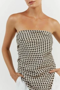 DISSH MAE BLACK/BEIGE GEO VISCOSE SCARF 9 DISSH MAE BLACK/BEIGE GEO VISCOSE SCARF -DISSH all-clothing Shop DFS23008BEI.180 14