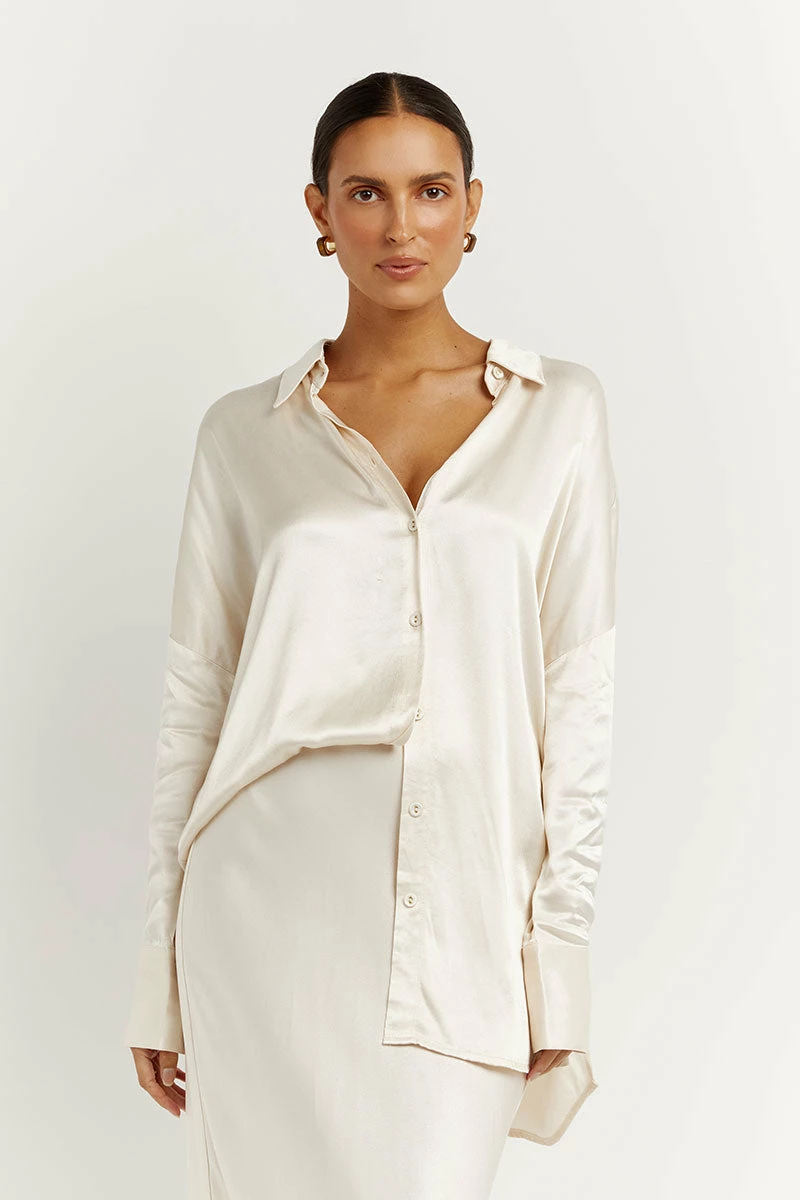 DISSH SIMONE PEARL SATIN SHIRT 2 DISSH SIMONE PEARL SATIN SHIRT - Image 2