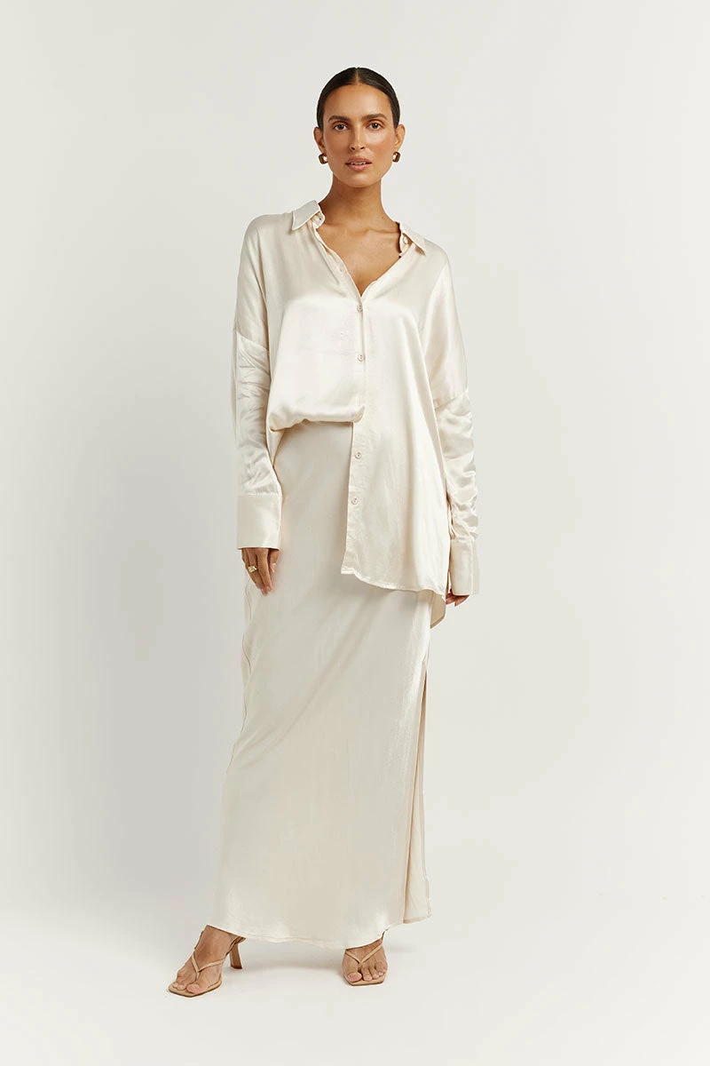 DISSH SIMONE PEARL SATIN SHIRT 1 DISSH SIMONE PEARL SATIN SHIRT