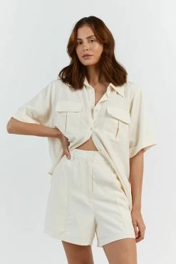 DISSH AMELIA OFF WHITE SAFARI SHIRT 8 DISSH AMELIA OFF WHITE SAFARI SHIRT -DISSH all-clothing Shop DLD03031OW.105 11