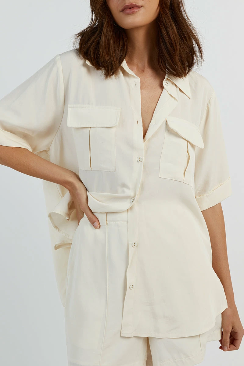 DISSH AMELIA OFF WHITE SAFARI SHIRT 6 DISSH AMELIA OFF WHITE SAFARI SHIRT - Image 6