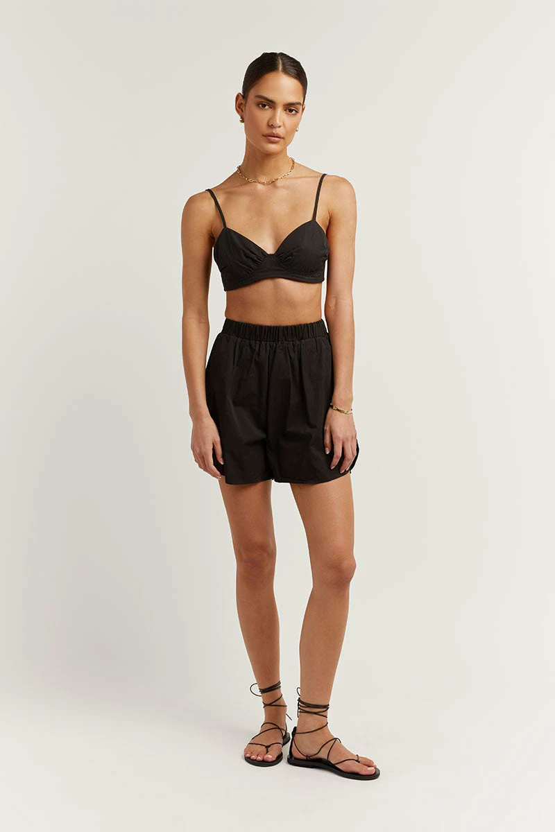 DISSH MAXIE BLACK COTTON SCOOP SHORT 6 DISSH MAXIE BLACK COTTON SCOOP SHORT - Image 6