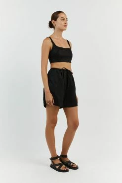 DISSH HAZEL BLACK LINEN JOGGER SHORT 10 DISSH HAZEL BLACK LINEN JOGGER SHORT -DISSH all-clothing Shop DLD07022BK.600 11