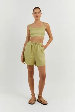 DISSH HAZEL LIME LINEN JOGGER SHORT
