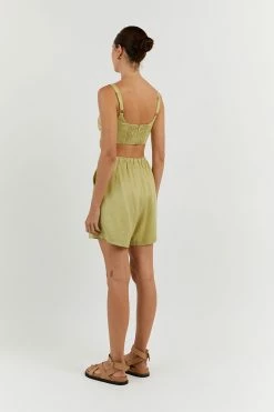 DISSH HAZEL LIME LINEN JOGGER SHORT -DISSH all-clothing Shop DLD07022CHE.525 13 14e2238a 351a 4b8d 8883 e63131923bb8