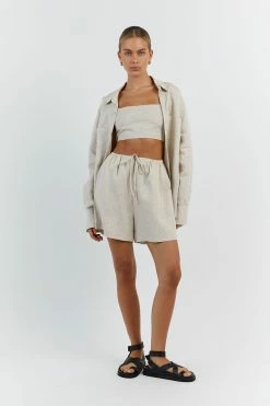 DISSH HAZEL NATURAL LINEN JOGGER SHORT