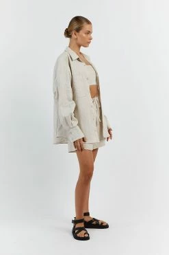 DISSH HAZEL NATURAL LINEN JOGGER SHORT 6 DISSH HAZEL NATURAL LINEN JOGGER SHORT -DISSH all-clothing Shop DLD07022NAT.150 12