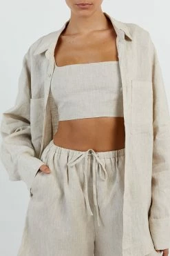 DISSH HAZEL NATURAL LINEN JOGGER SHORT 7 DISSH HAZEL NATURAL LINEN JOGGER SHORT -DISSH all-clothing Shop DLD07022NAT.150 13